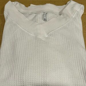 Z Supply Womens Top Waffle Knit Oversized Thermal Long Sleeve V-Neck Tunic Large